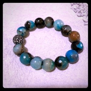 MGEMS turquoise bracelet with marcasite ball